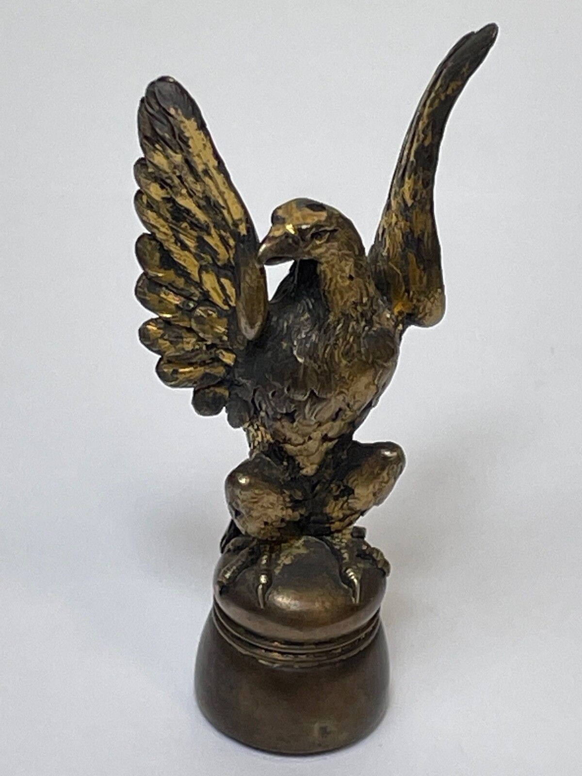 French 19th Century Gilt Bronze Eagle Bird Desk Wax Seal Stamp Sculpture photo furniture