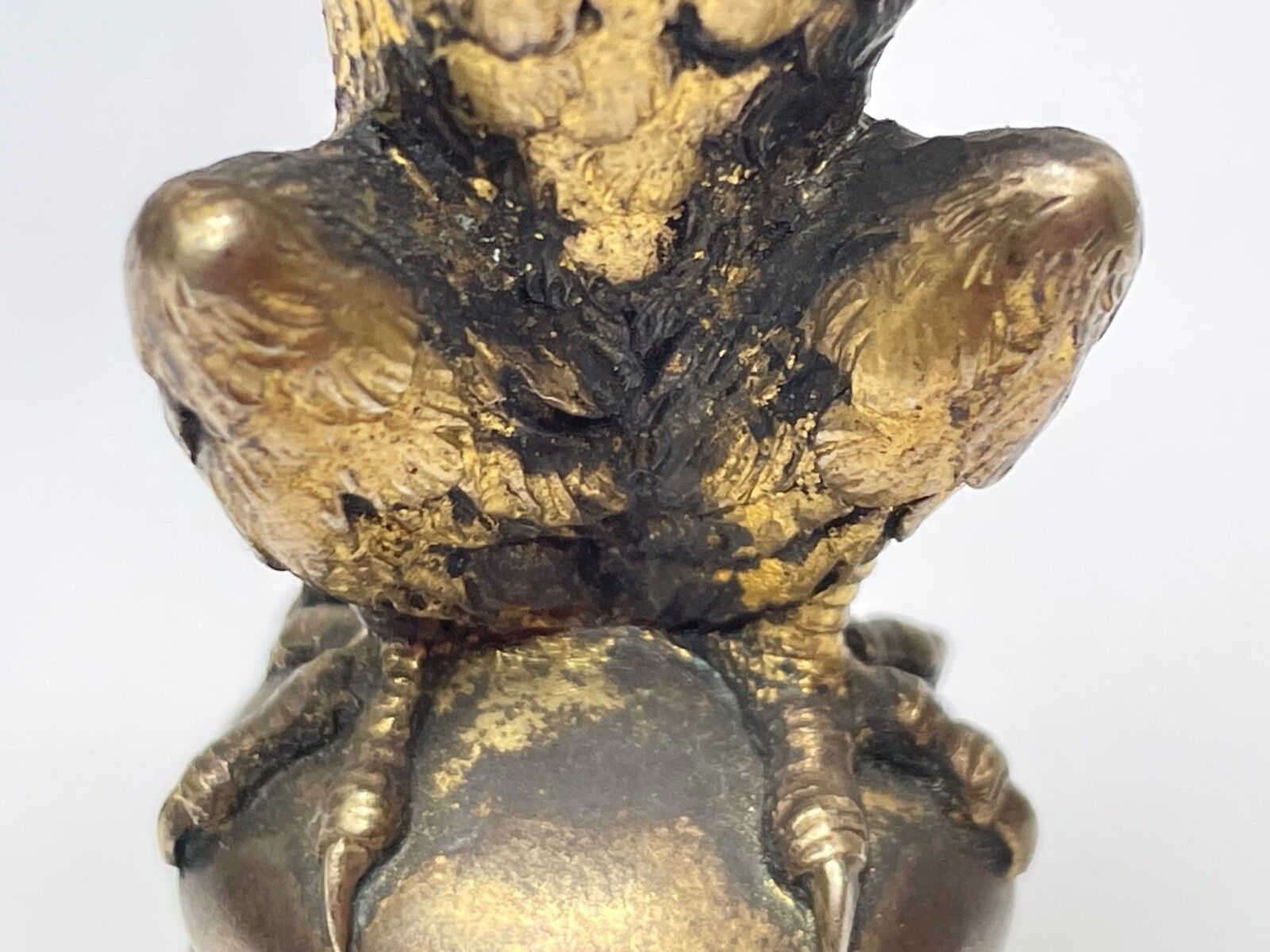 Art French 19th Century Gilt Bronze Eagle Bird Desk Wax Seal Stamp Sculpture photo