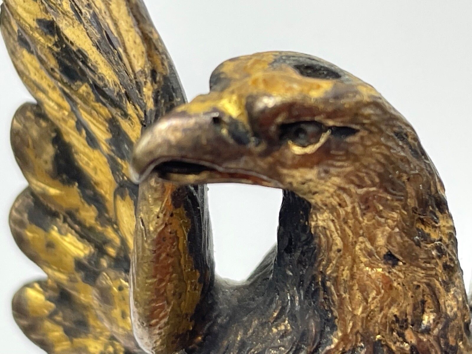 photo vintage French 19th Century Gilt Bronze Eagle Bird Desk Wax Seal Stamp Sculpture