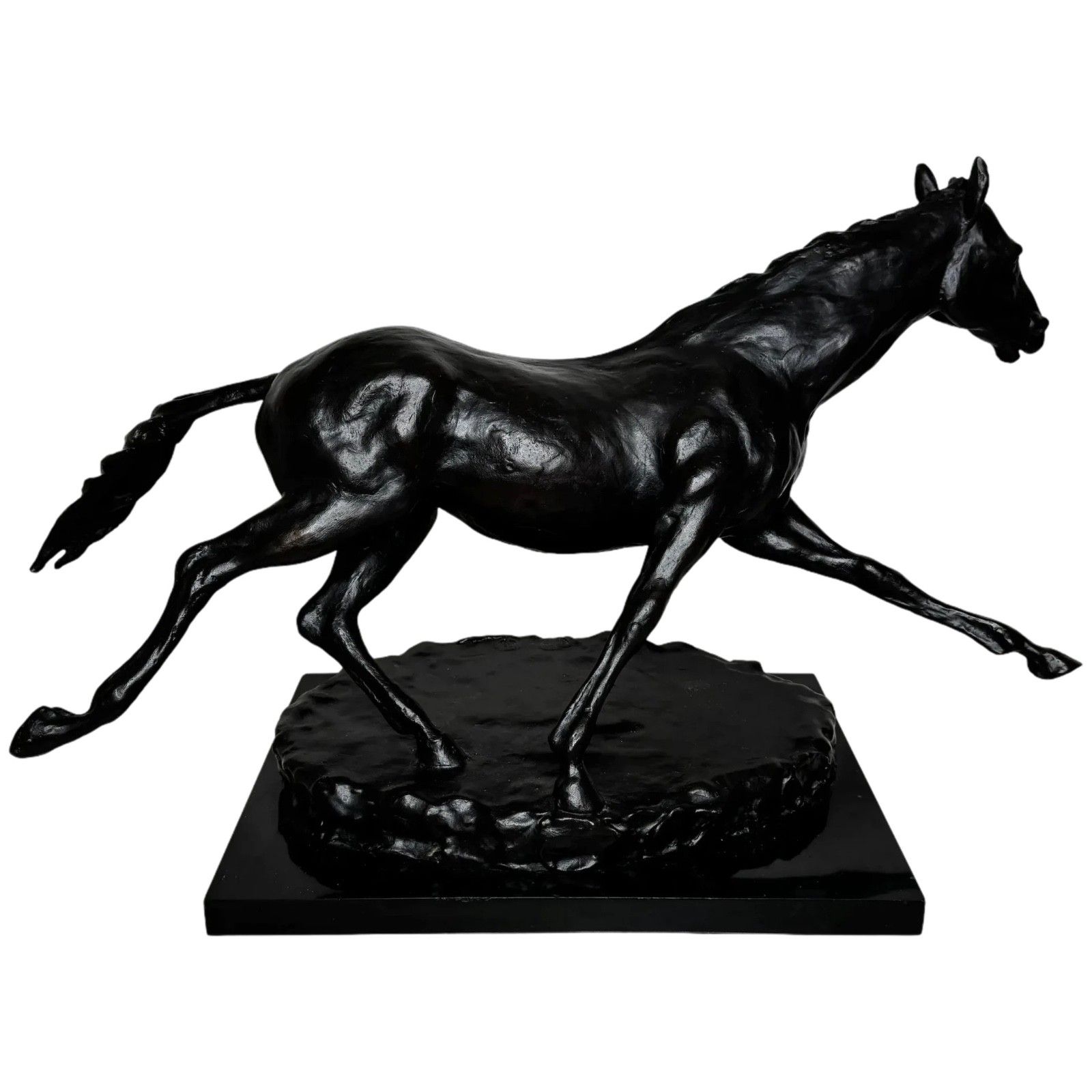 Equestrian Bronze Masterpiece Of Motion Galloping Horse By Enzo Plazzotta No 6/9