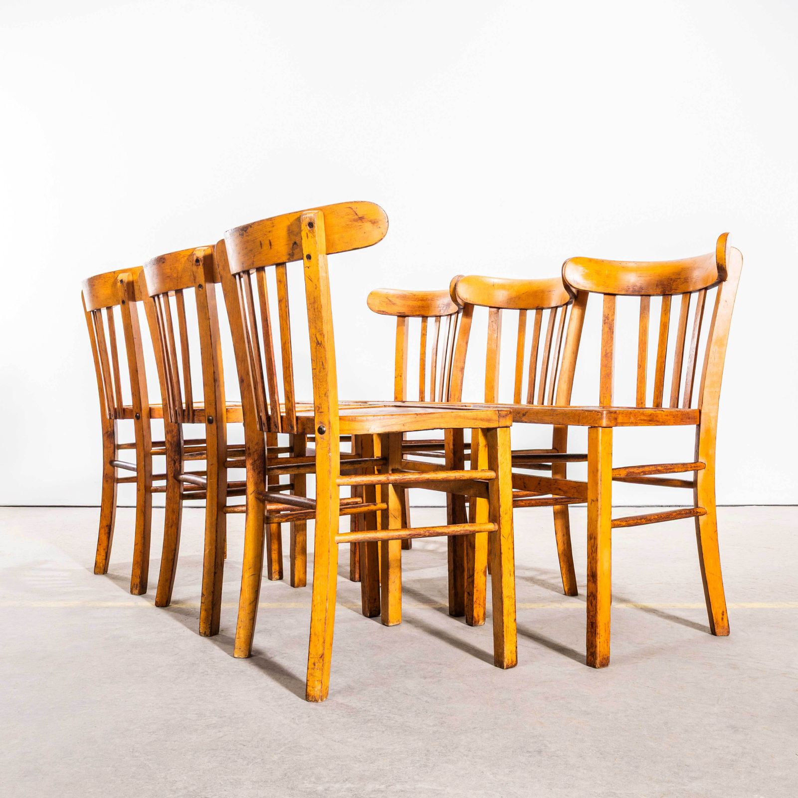 1950's Warm Blonde Luterma Farmhouse Dining Chairs   Set Of Four photo Furniture