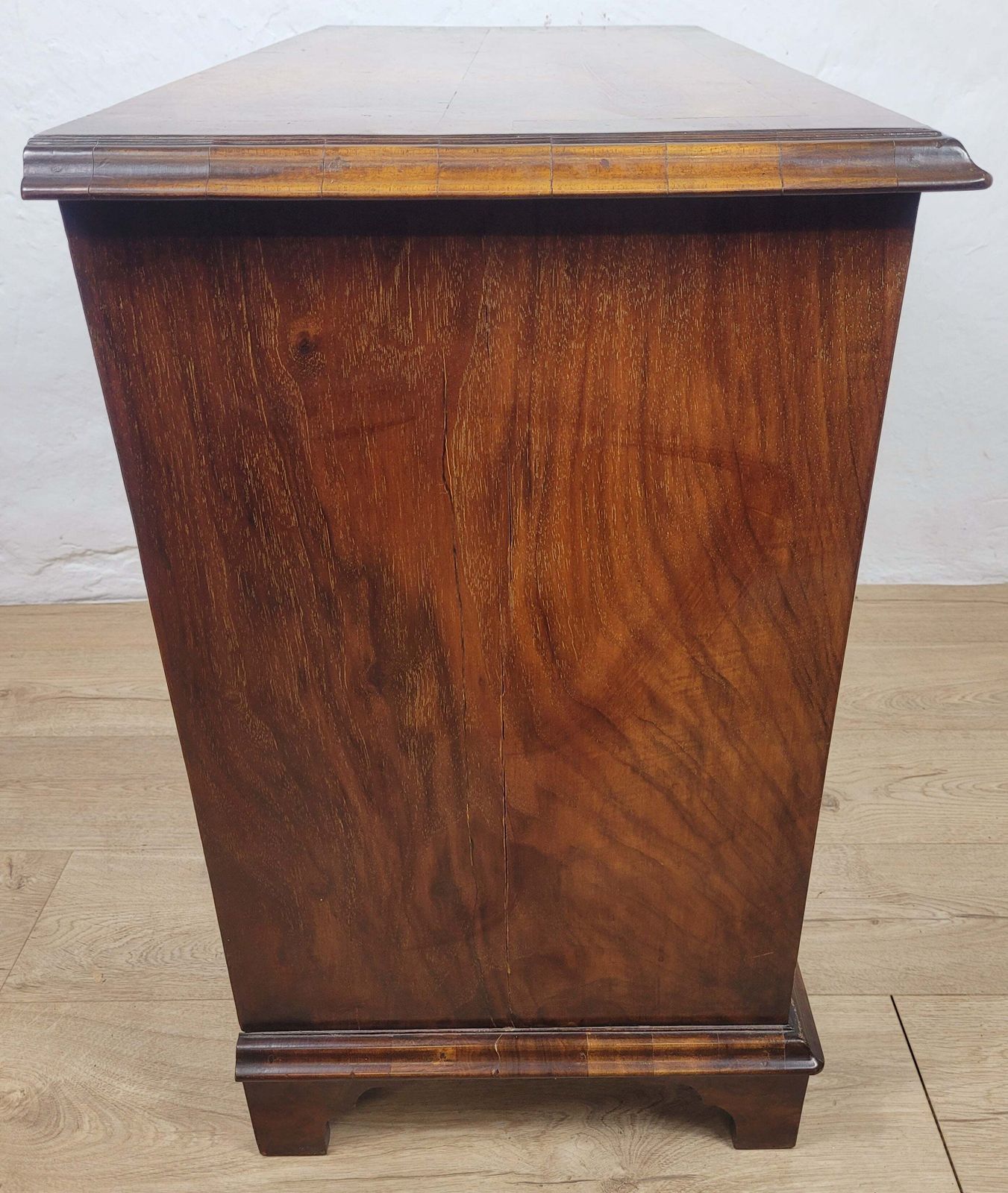 Furniture Walnut Writing Desk 18th Century Style Knee Hole Drawers photo