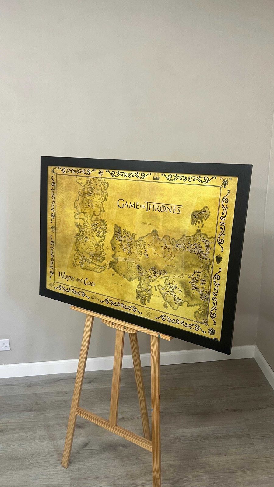 photo furniture Framed Glazed Game Of Thrones Westeros And Essos Map Picture Poster
