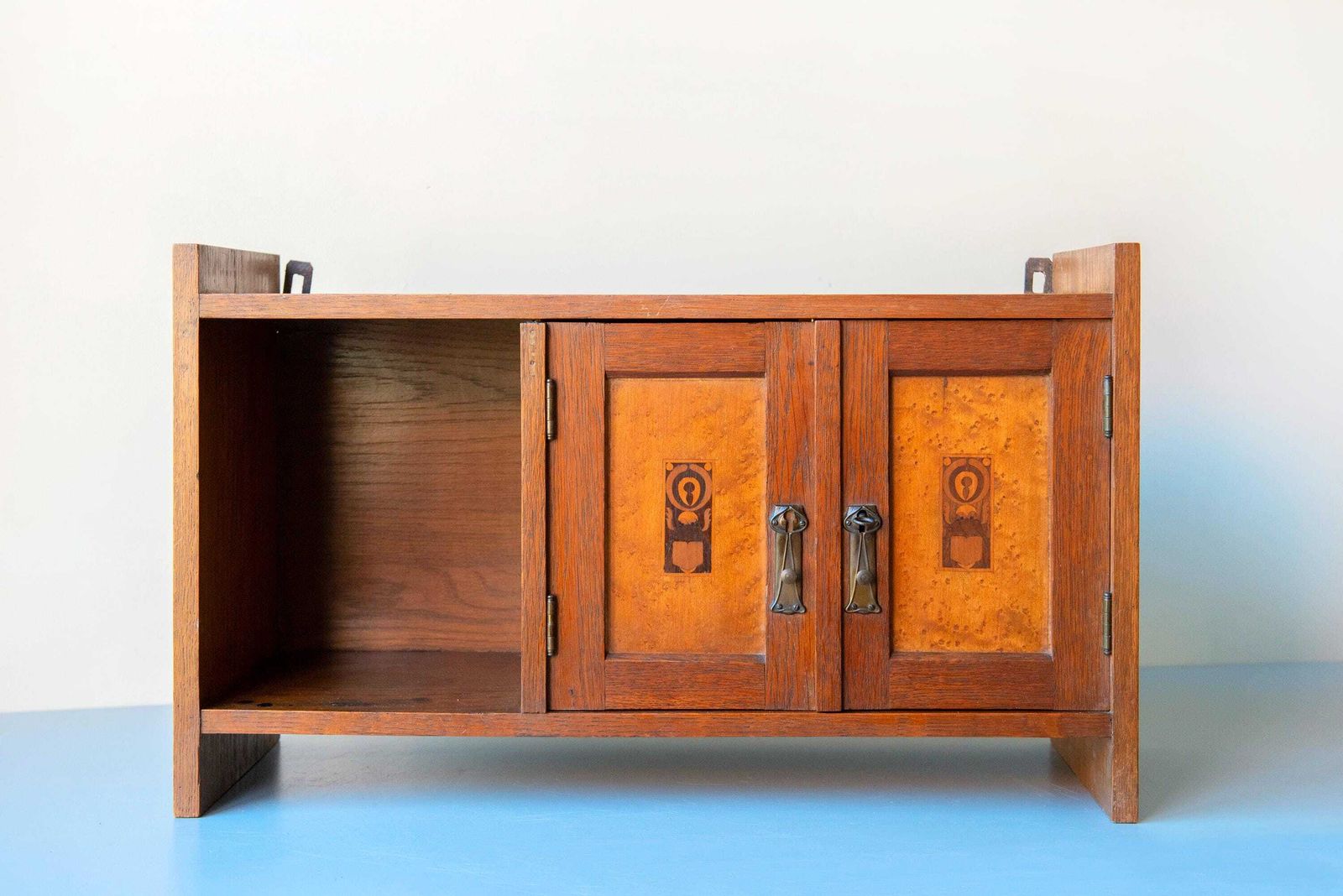 Antique Art Nouveau Wall Cabinet   Oak Hanging Cupboard   Jugendstil Cabinet, 1900s photo 388.0