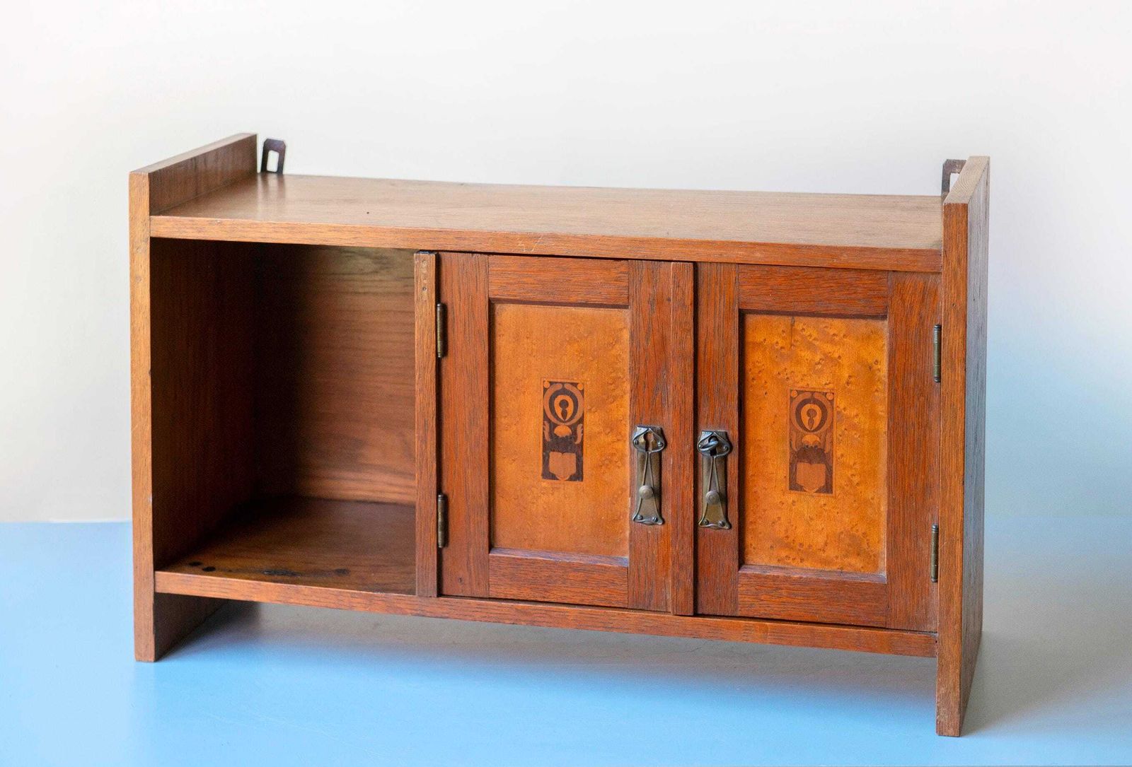 Antique Art Nouveau Wall Cabinet   Oak Hanging Cupboard   Jugendstil Cabinet, 1900s photo buy