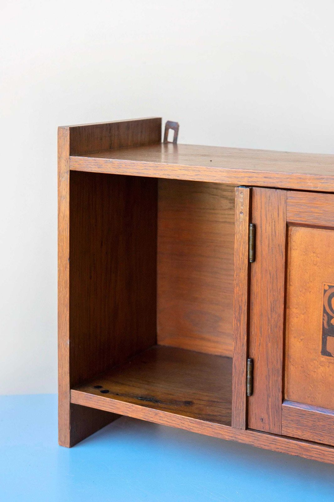 photo furniture Antique Art Nouveau Wall Cabinet   Oak Hanging Cupboard   Jugendstil Cabinet, 1900s
