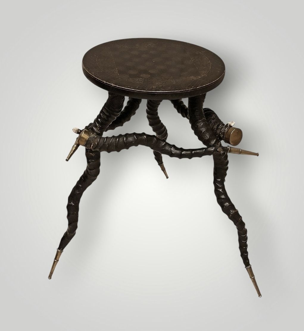 950.0 Anglo Indian Horn Table Late 19th Century photo