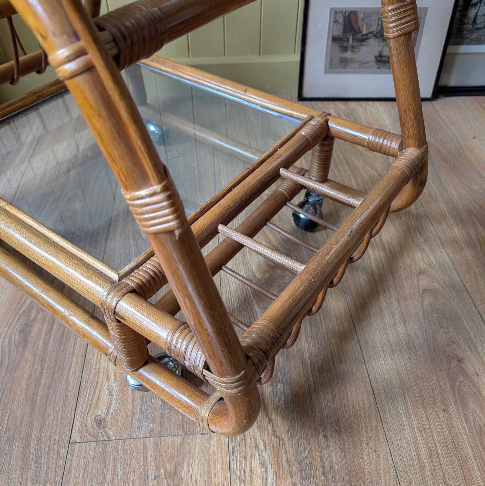 photo furniture 1950s Italian Bamboo Bar Cart, 1960s