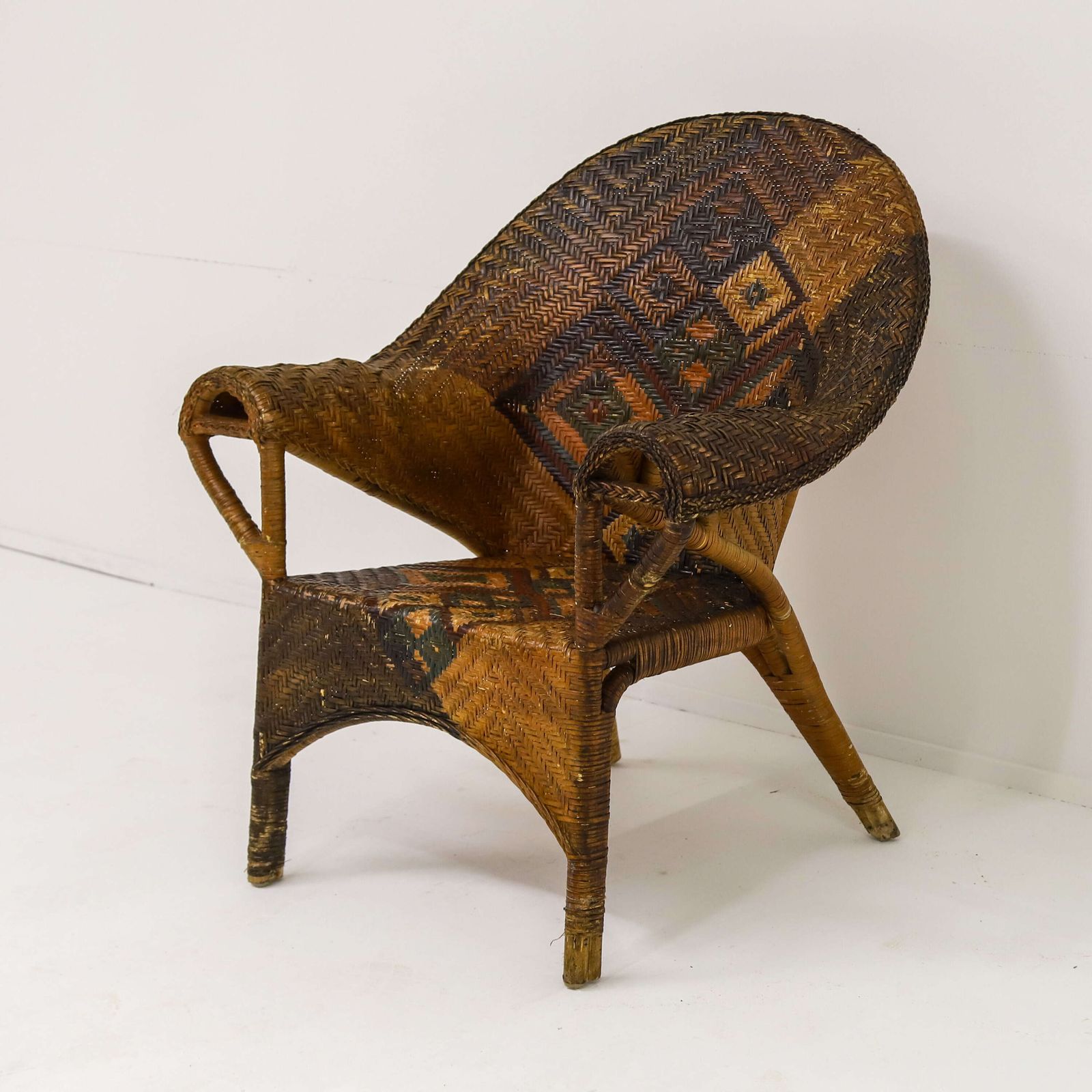 Decorative Early 20th Century Arts & Crafts Wicker Rattan Armchair By Dryad & Co photo furniture