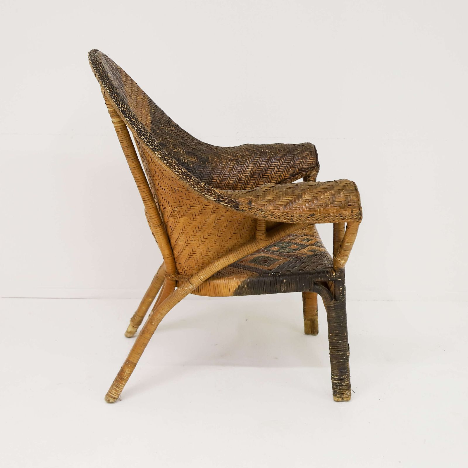 Decorative Early 20th Century Arts & Crafts Wicker Rattan Armchair By Dryad & Co photo buy
