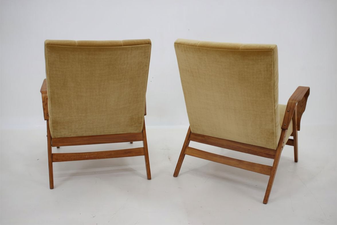 Mid Century Fauteuils, Houten Frame En Bekleed, František Jirák, Jaren 1960–70, Tsjecho Slowakije photo Meubels