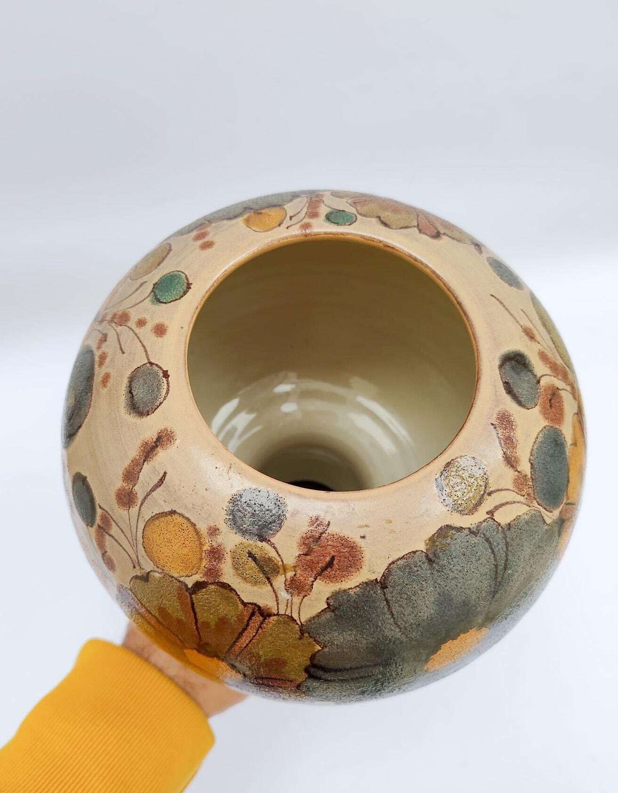 Ceramic Vase With Floral Decoration Alvino Bagni Rosenthal Netter Bitossi Era photo vinterior
