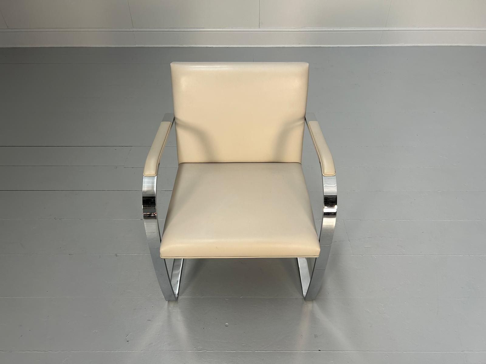 Knoll Studio "Brno" Flat Bar Armchair In Ivory Leather photo 900.0