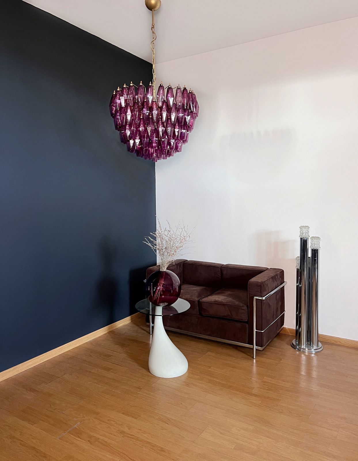 Amazing Murano Glass Candelier – 111  Amethyst Poliedri photo Lighting