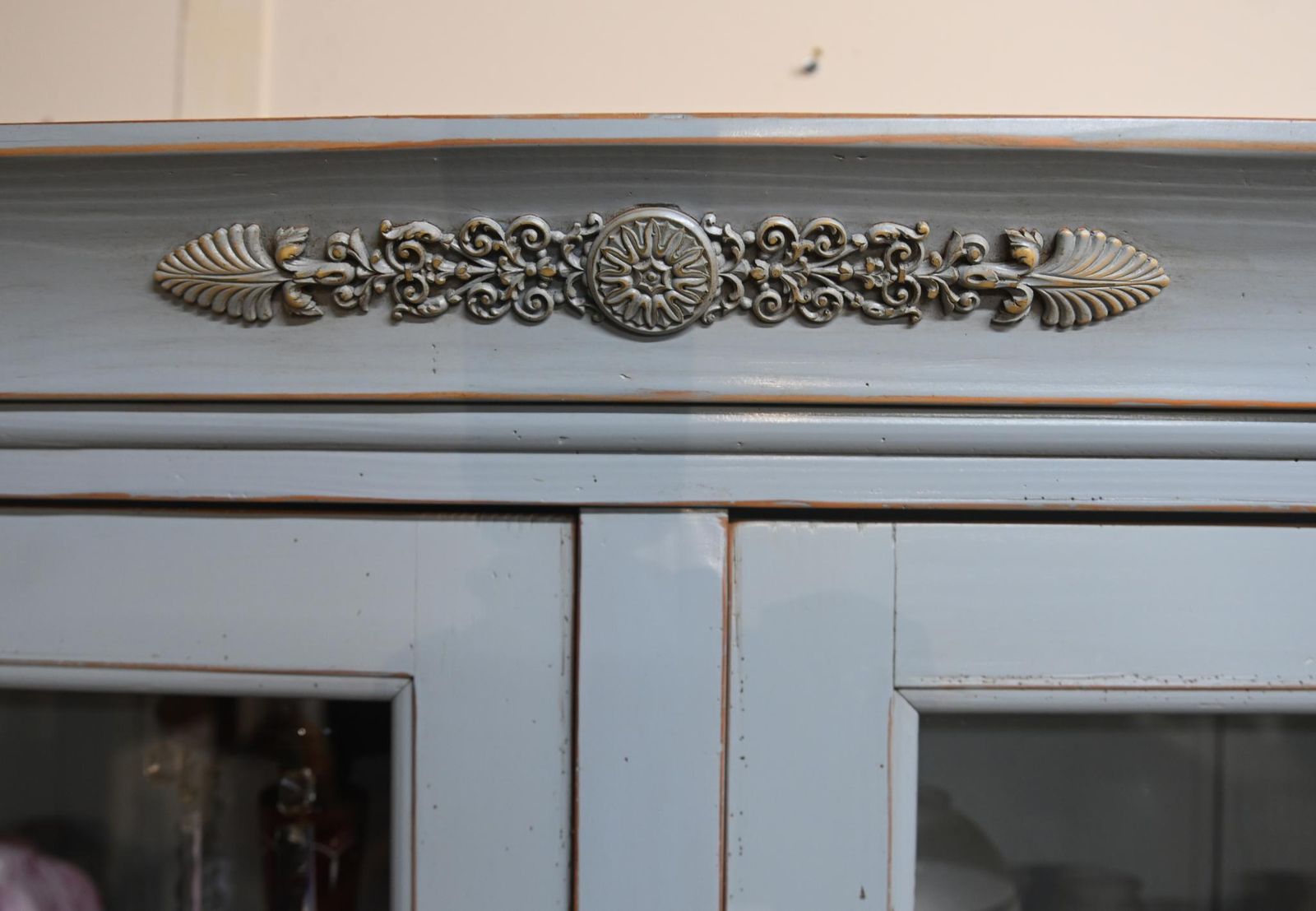 Painted English Dresser Kitchen Hutch Painted Cabinet Farmhouse 1920 photo for sale