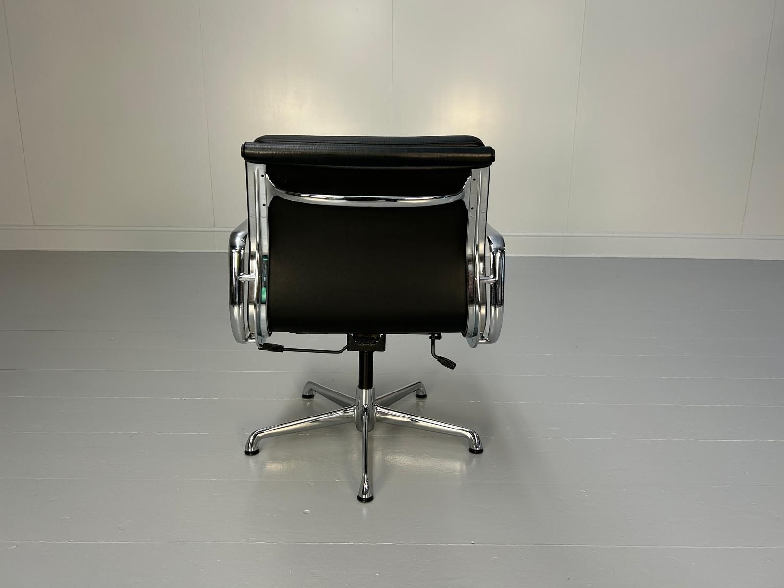 Icf Herman Miller Eames Ea 208 Soft Pad Swivel Office Chair In Black Leather photo furniture