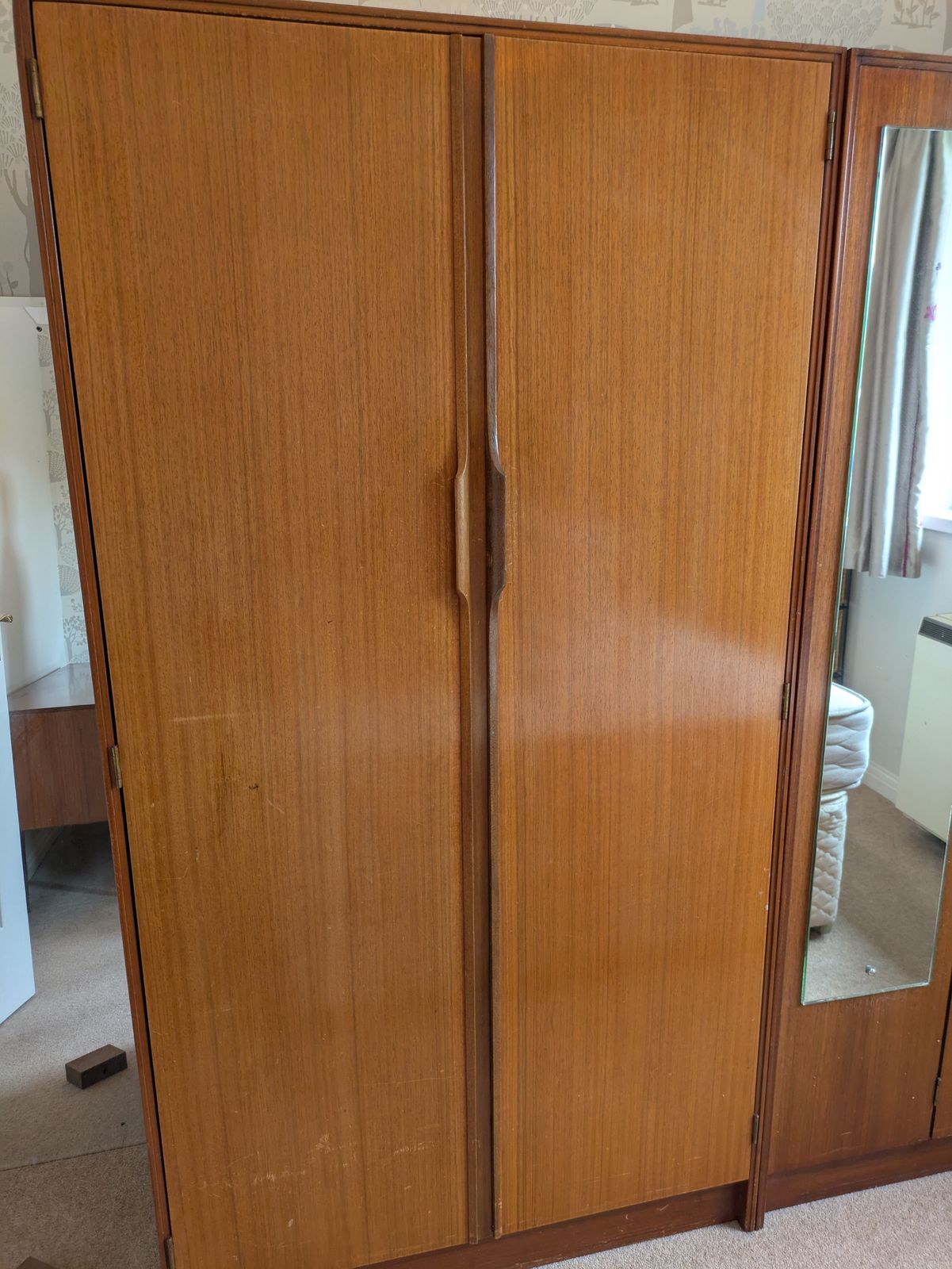 Austonsuite 1970s Teak 2 Wardrobes (Gent And Ladies) With Mirror Panel photo Furniture