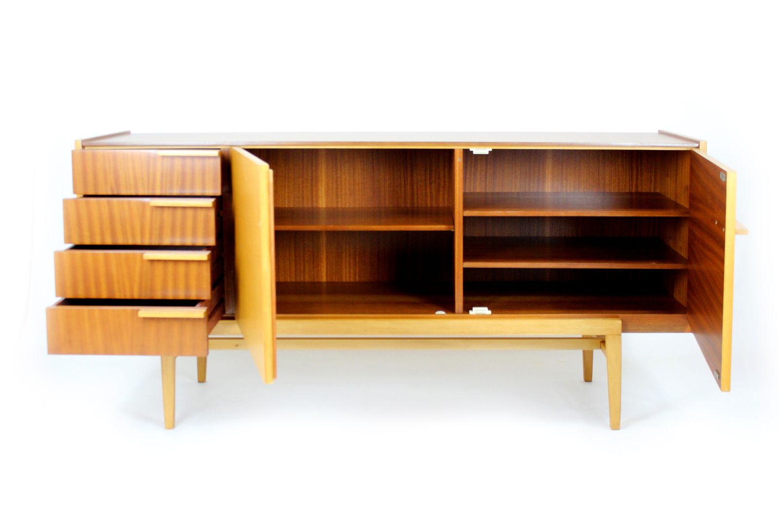 Restored Mid Century Sideboard, Mahogany & Ash, Up Zavody, 1960s photo vinterior
