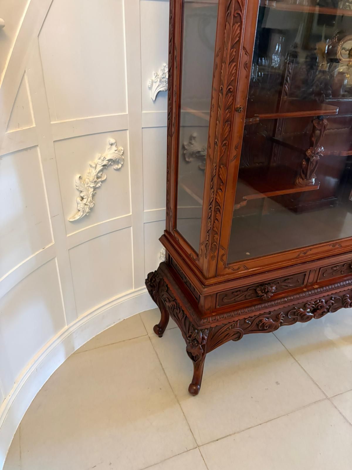 4250.0 Fabulous Antique Japanese Red Lacquer Hardwood Display Cabinet photo