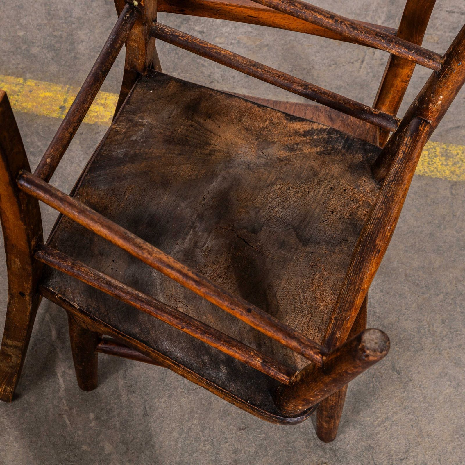 1940’s English Solid Ash And Elm Children’s Chapel Chairs – Set Of Five photo vinterior