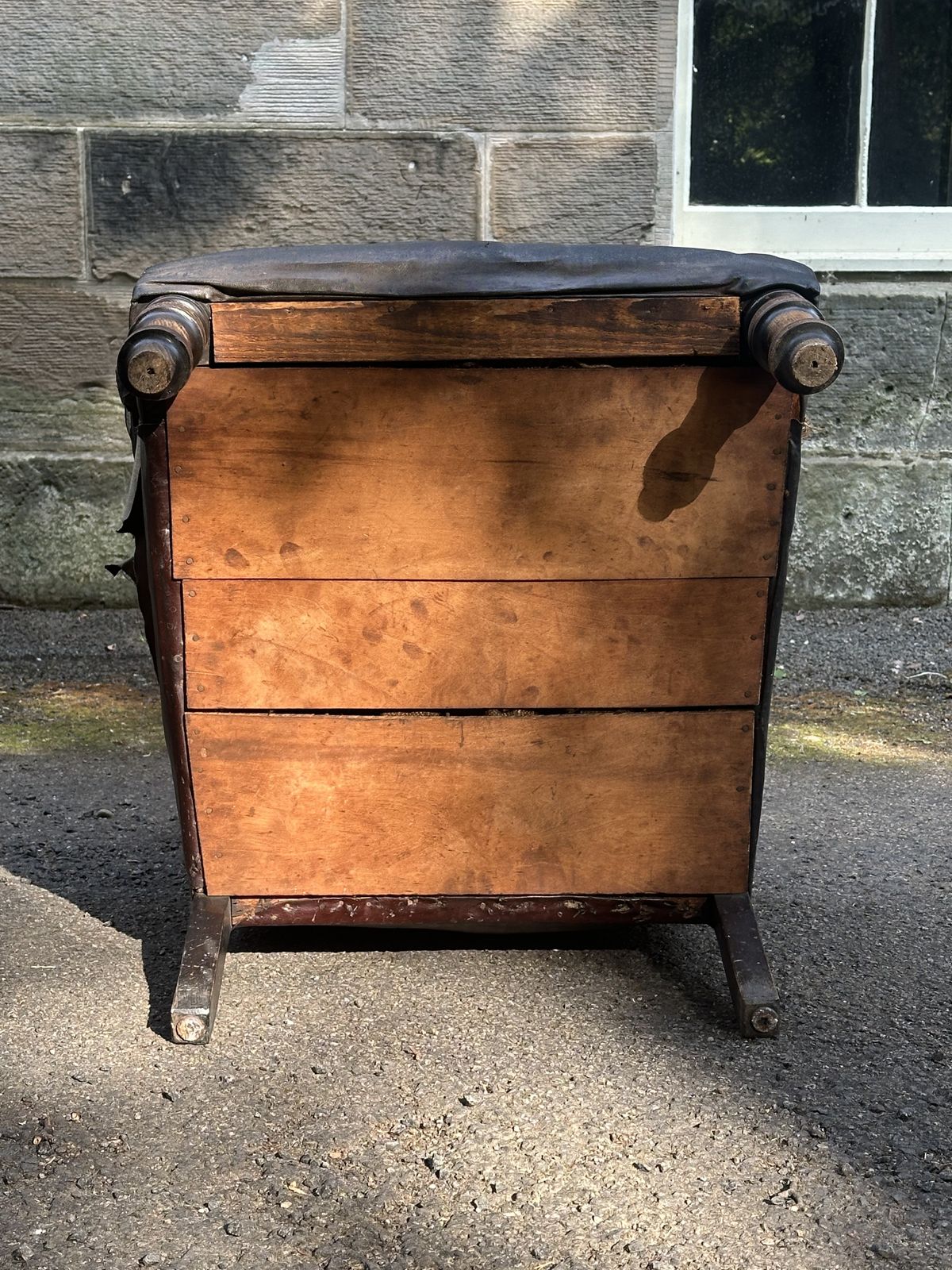 A Victorian Oak And Sailcloth Upholstered Library Armchair photo furniture