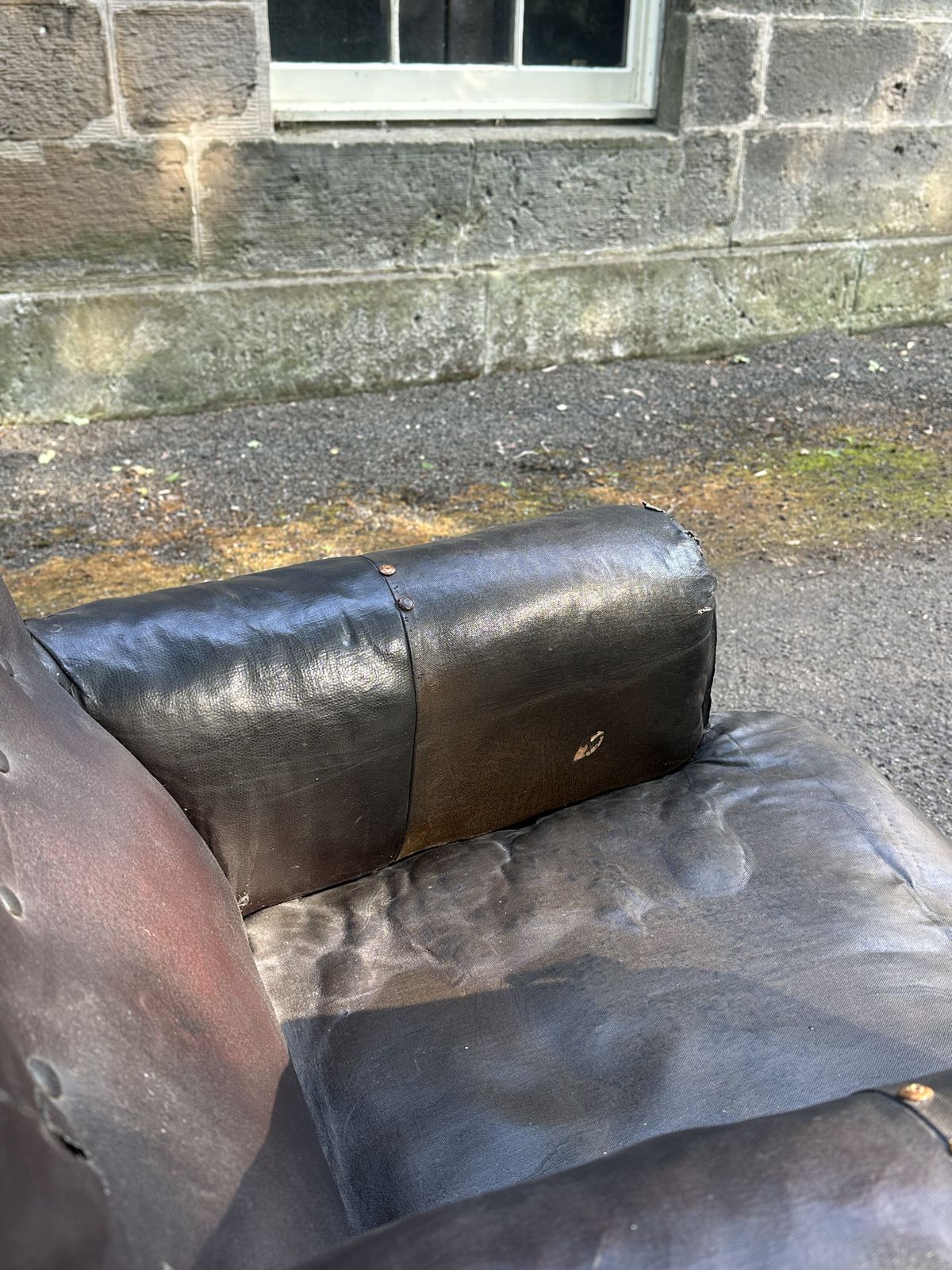 A Victorian Oak And Sailcloth Upholstered Library Armchair photo 120.0