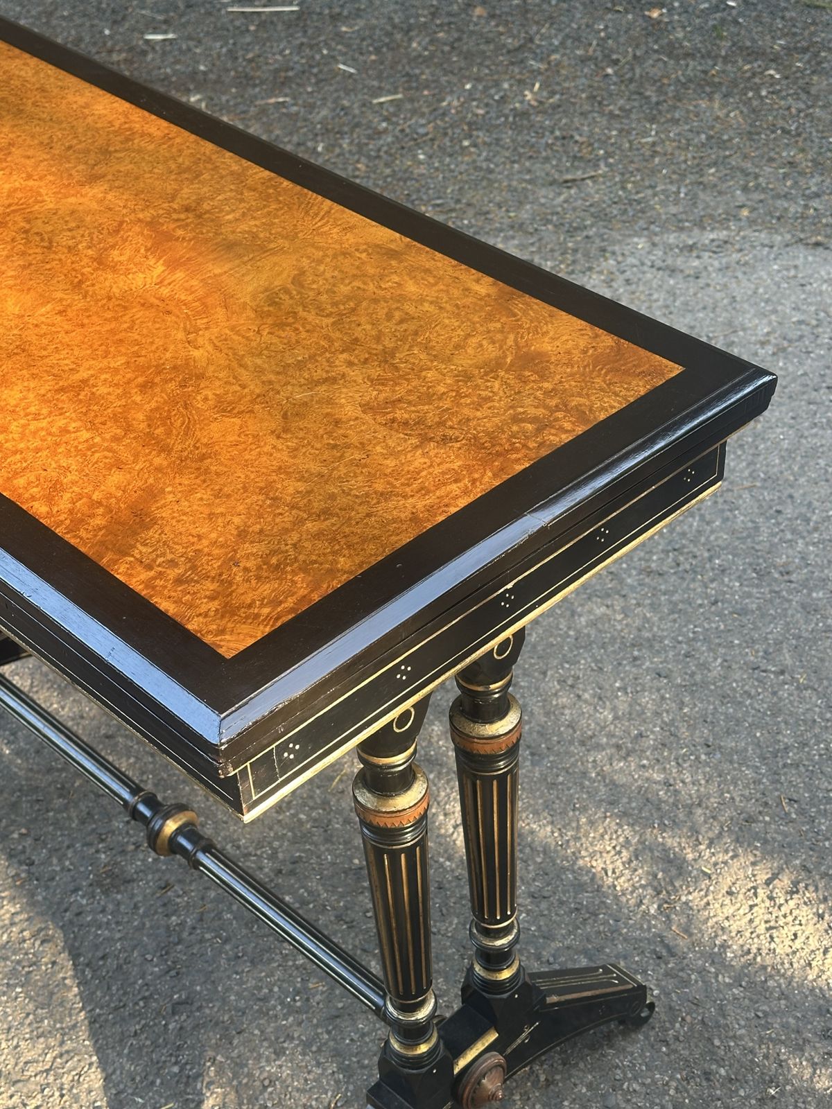 Lamb Of Manchester: An Ebonised, Amboyna And Parcel Gilt Card Table C.1875 photo buy