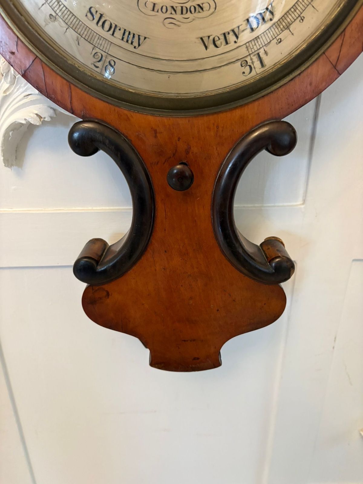 Antique 19th Century English Walnut Wheel Barometer By G & L Guanziroli London photo Home Decor