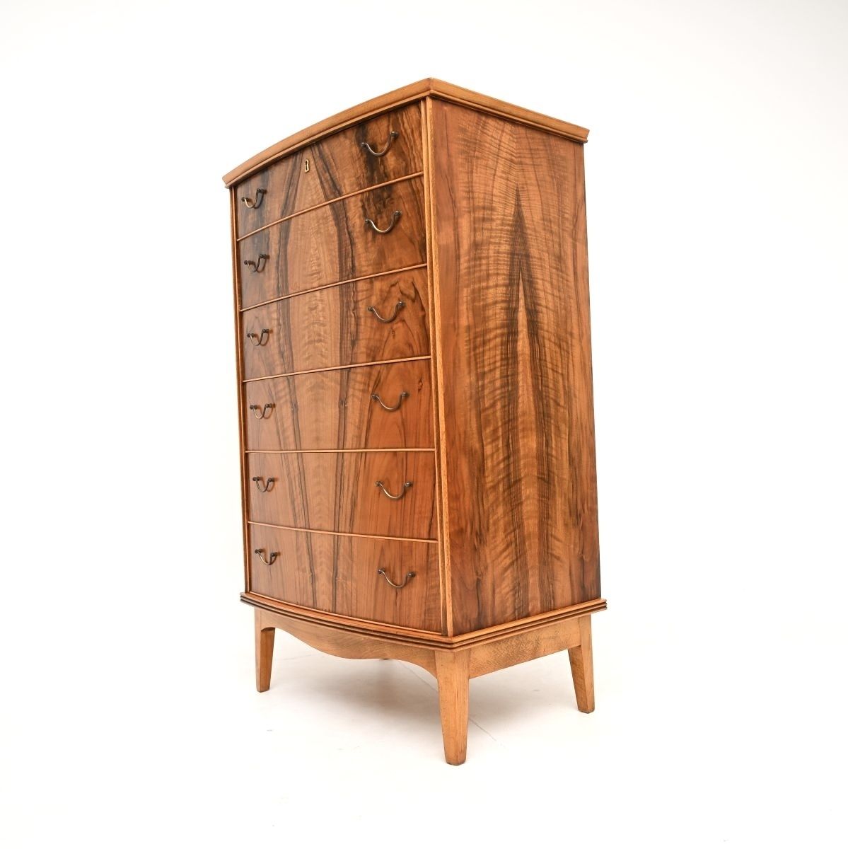 Danish Vintage Walnut And Brass Chest Of Drawers photo 1950.0