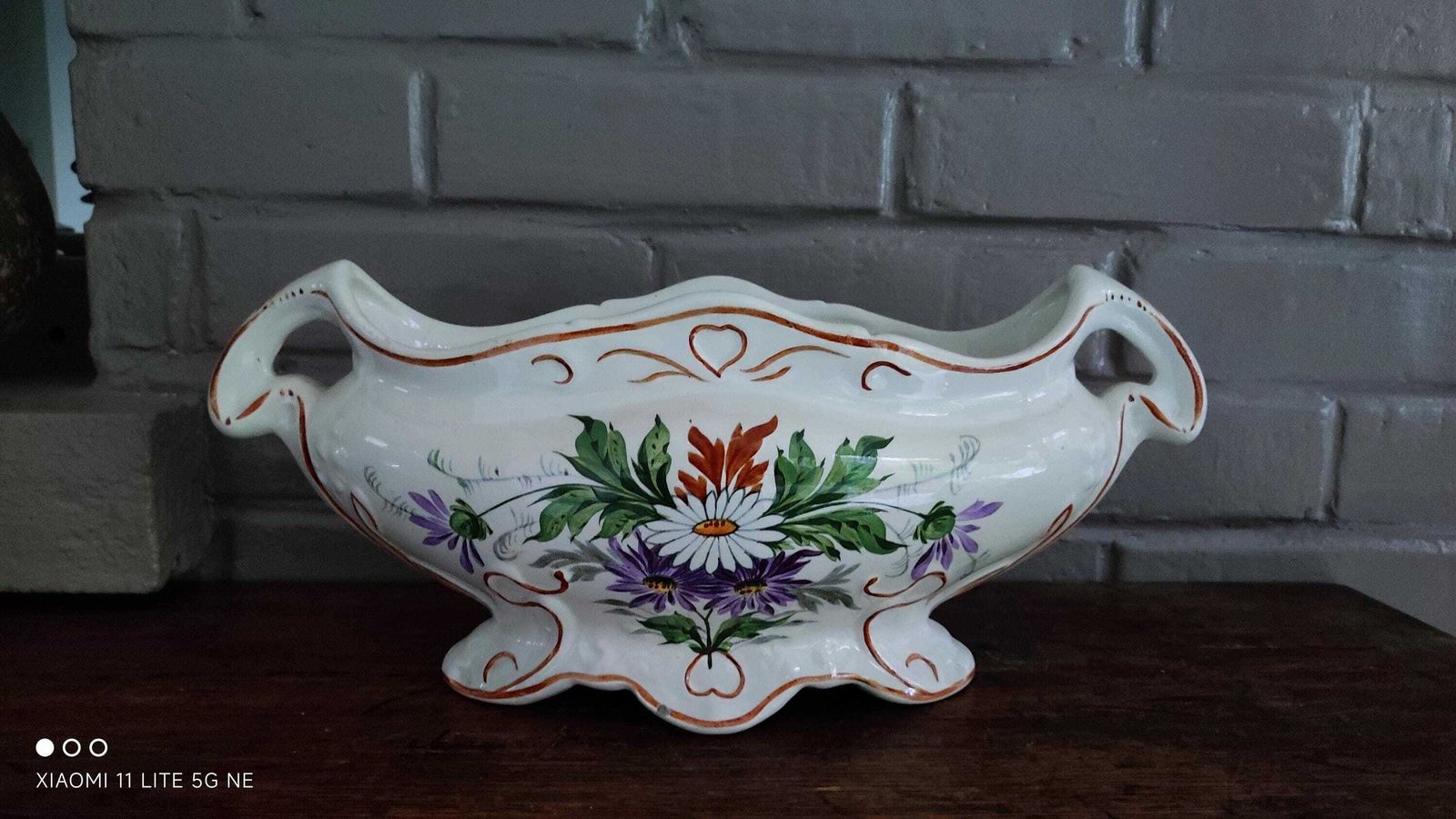 Large Art Nouveau Planter, Floral Earthenware Planter St Amand photo Home Decor