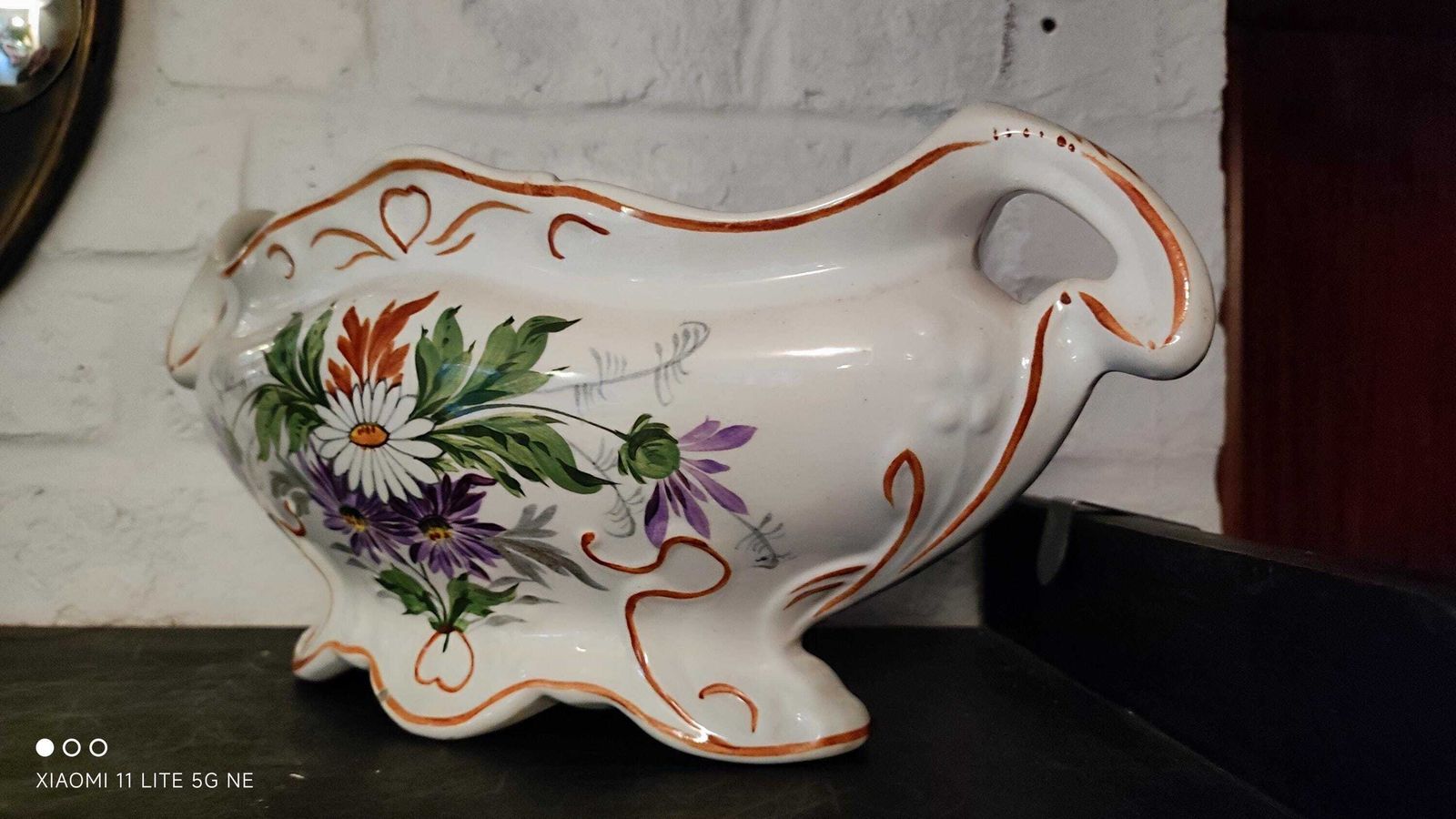 photo furniture Large Art Nouveau Planter, Floral Earthenware Planter St Amand