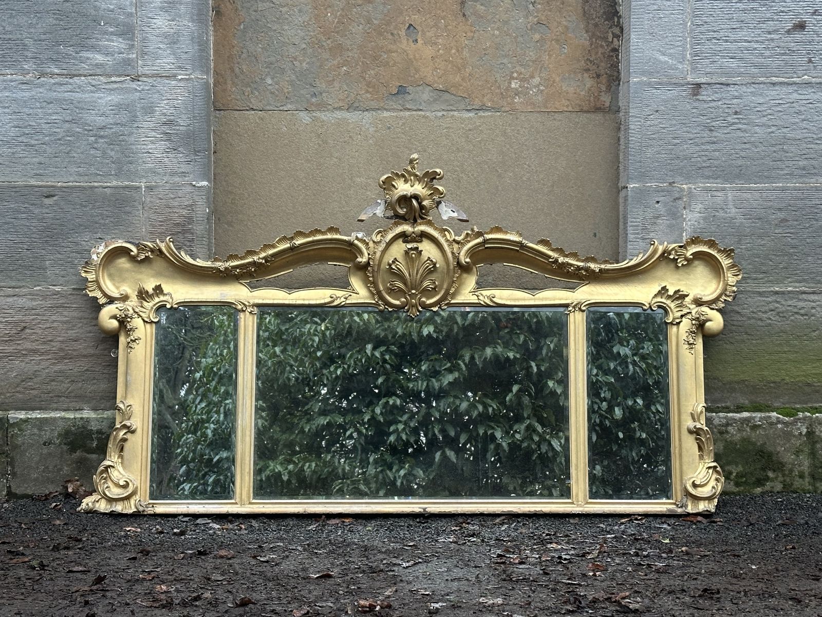 An Impressive Scottish/Italian Gilded Gesso Overmantel Mirror Attributed To Ciceri & Co. Of Edinburgh, 1830's