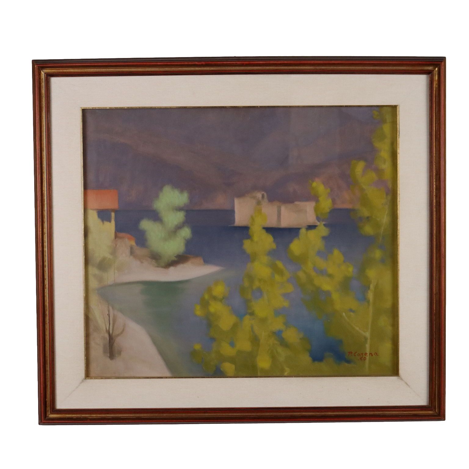 Modern Painting By P. Carena Oil On Canvas Italy 1960