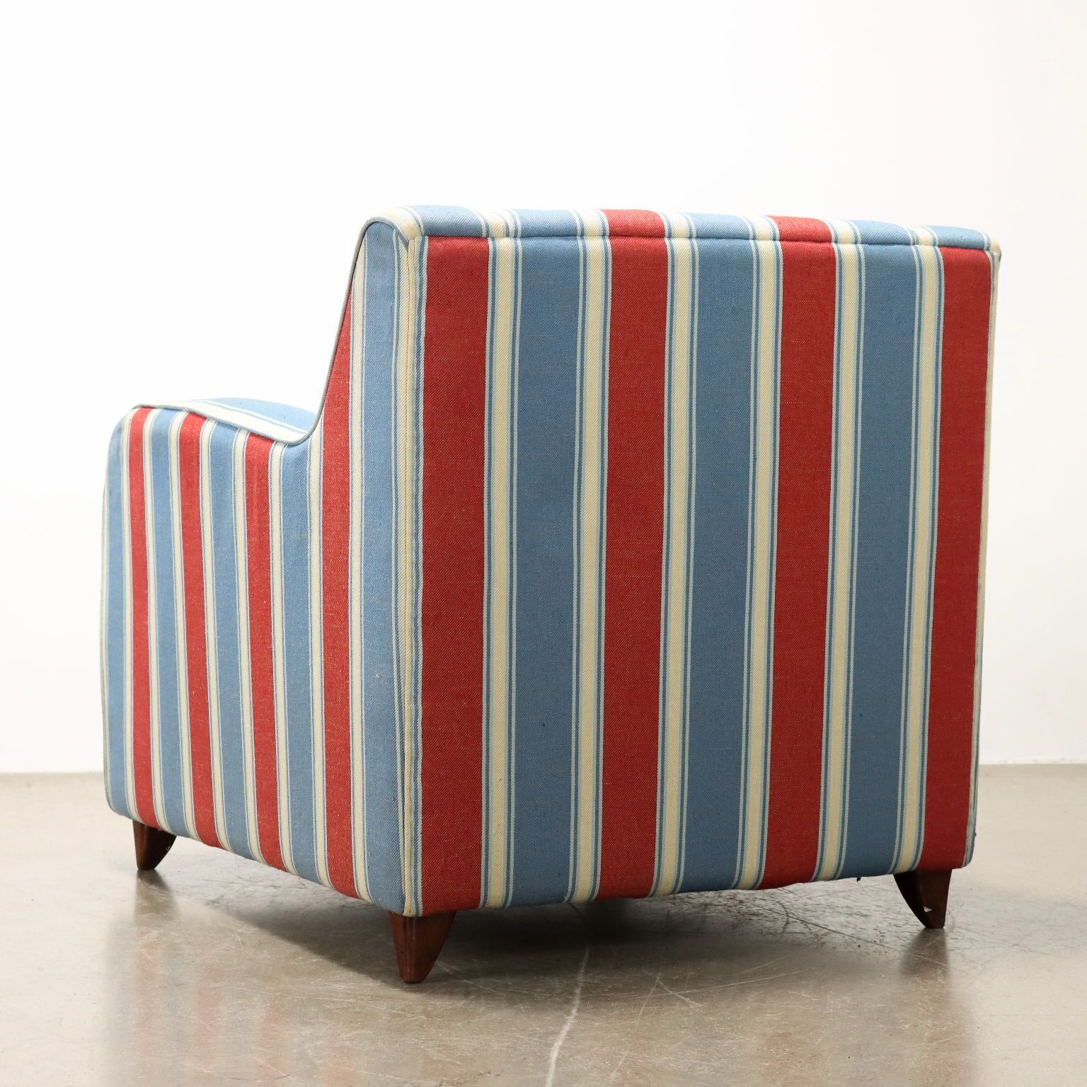 photo for sale Vintage Armchairs Fabric Upholstery Italy 1950s