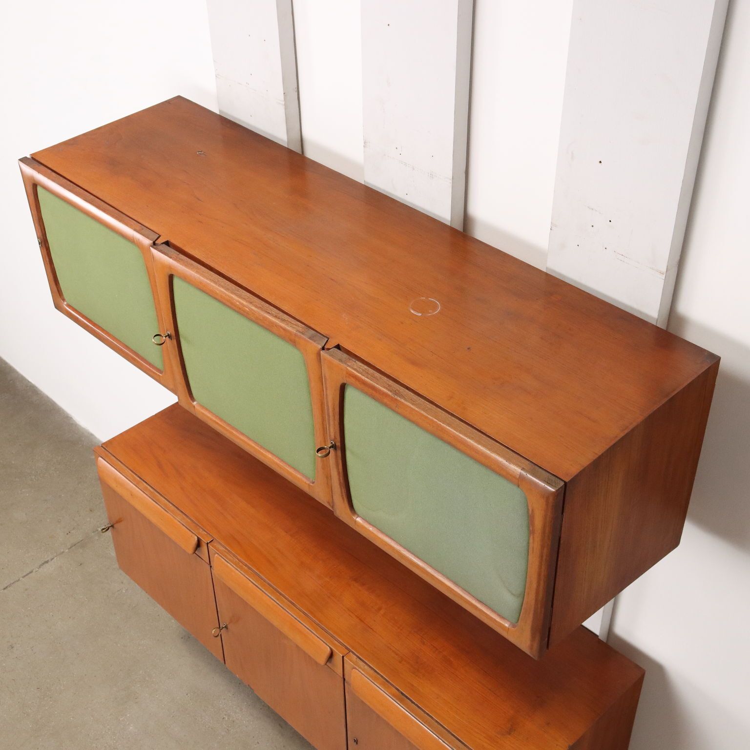 Furniture Vintage Wall Units Teak Mahogany Drawers Italy 1960s photo