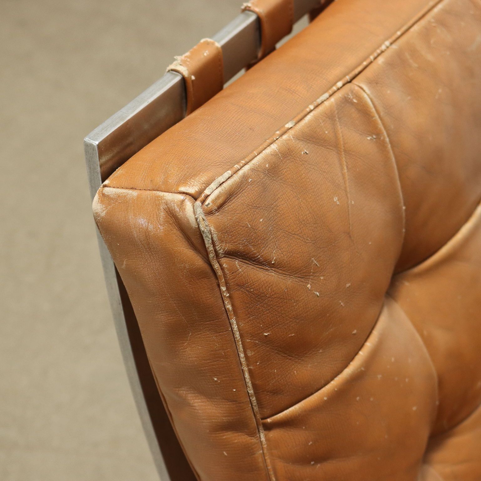 Vintage Armchairs Barcelona Style Leather Design Italy 1970s photo 1370.0