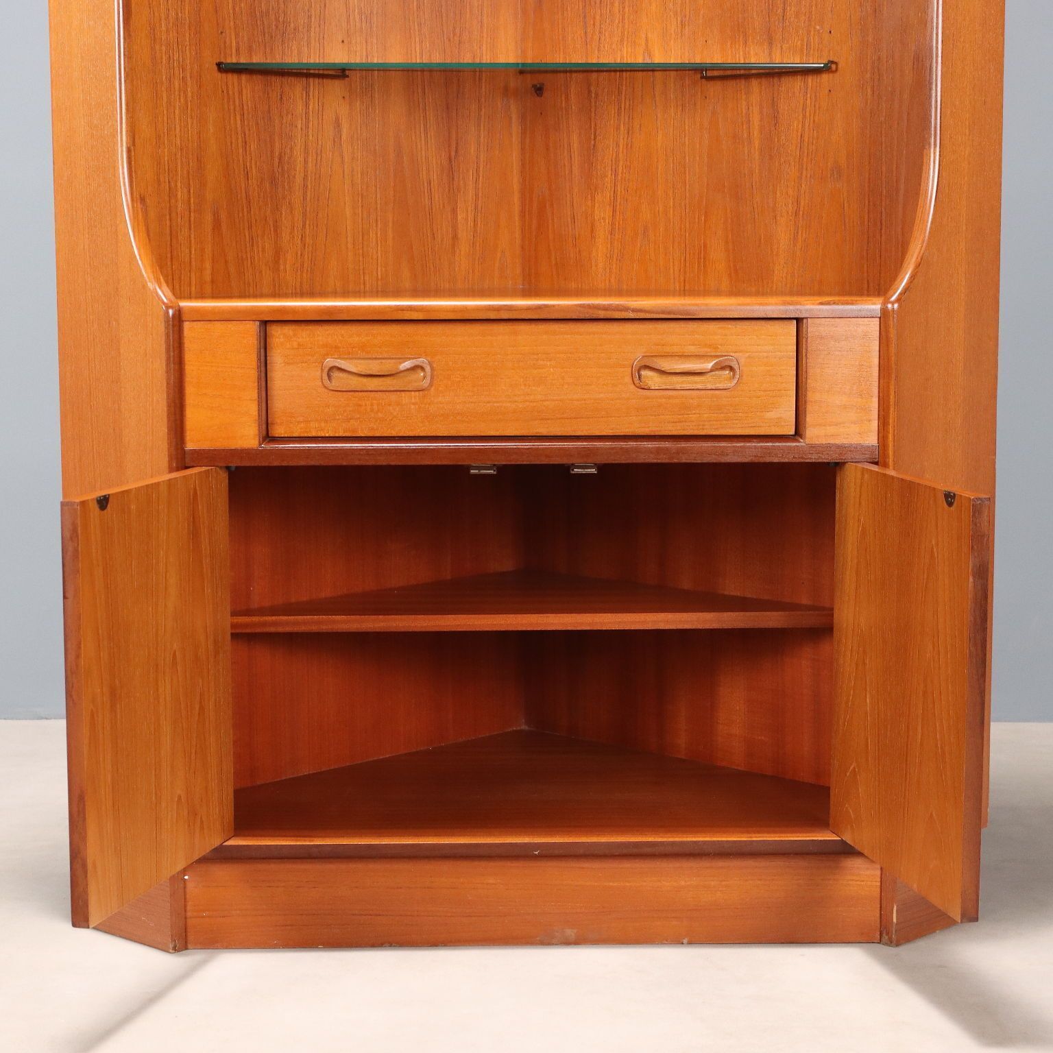 Vintage Corner Cabinet Design Teak Veneer Italy 1960s photo buy