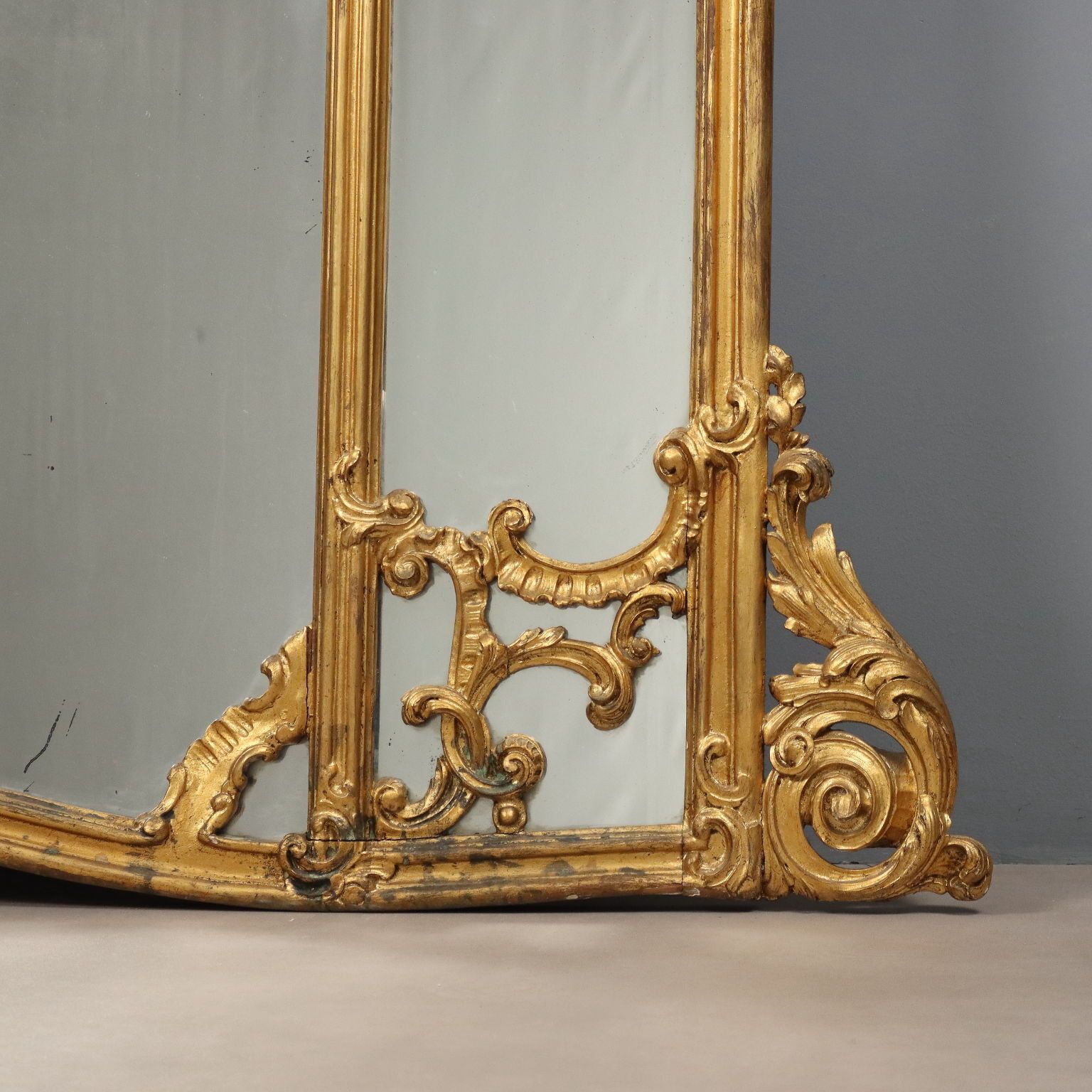 photo for sale Antique Mirror Gilded Carved Wood Italy XIX Century