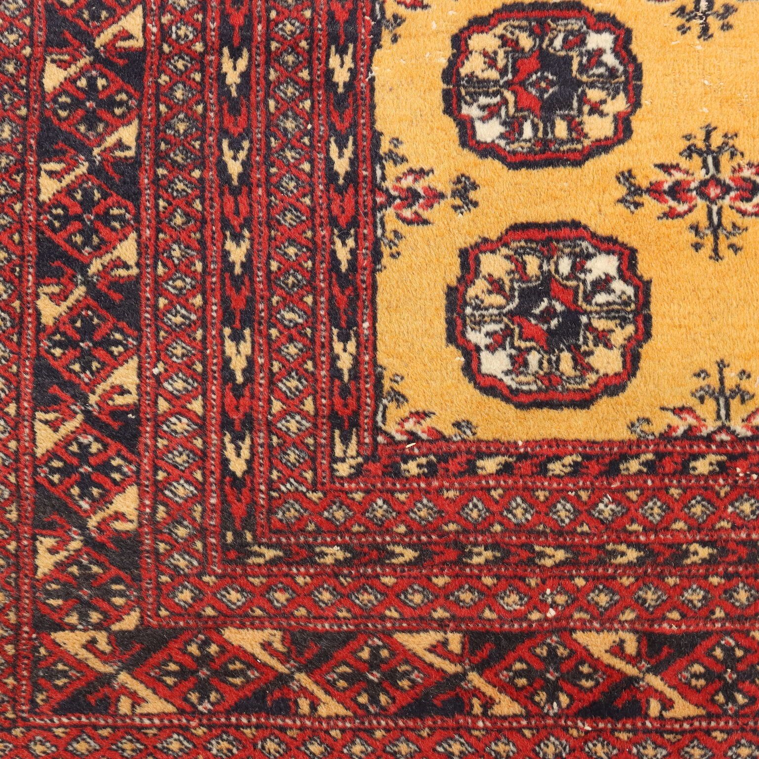 Antique Bukhara Carpet Cotton Wool Pakistan 110 X 74 In photo 310.0