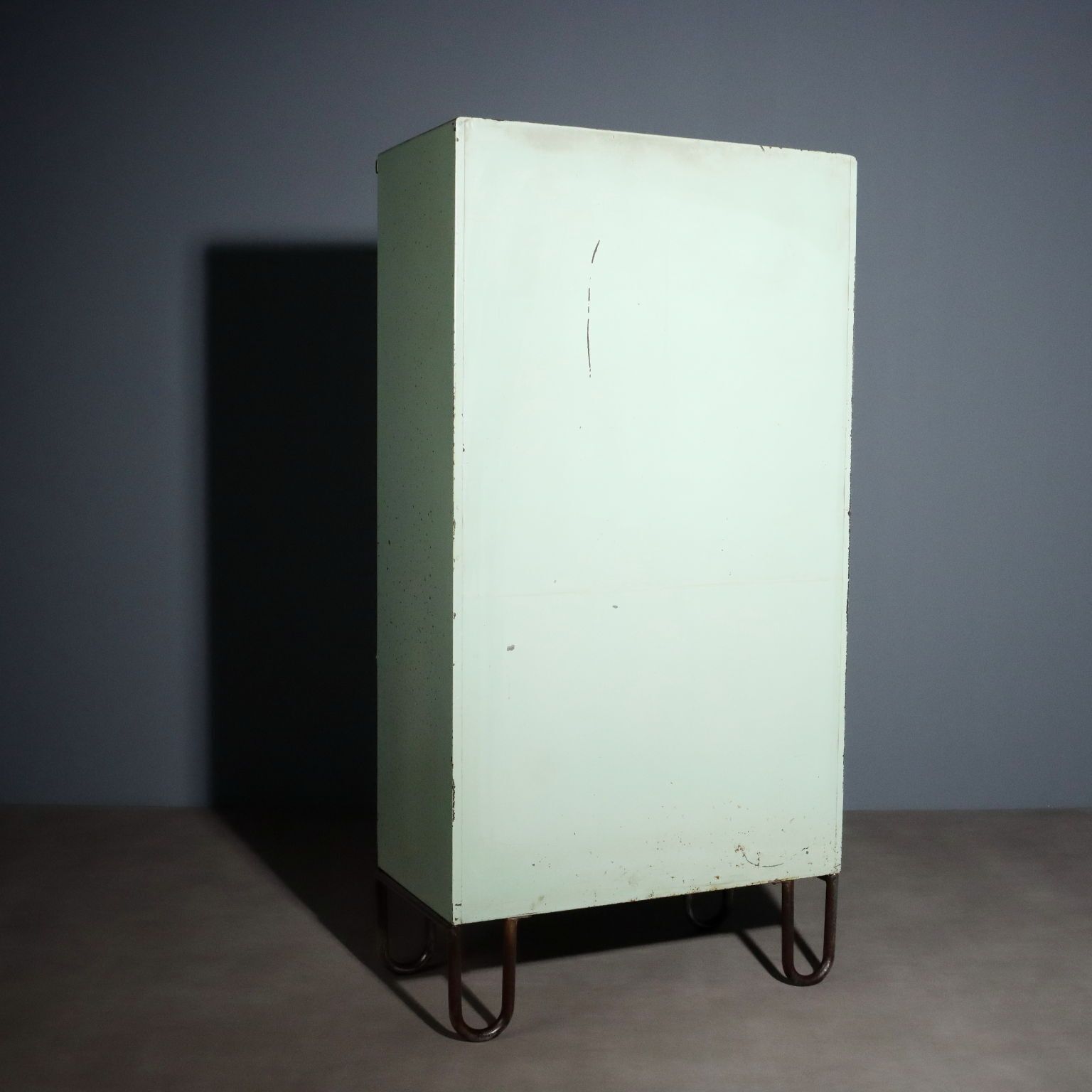 photo furniture Industrial Cabinet Lacquered Metal Design Italy 1960s