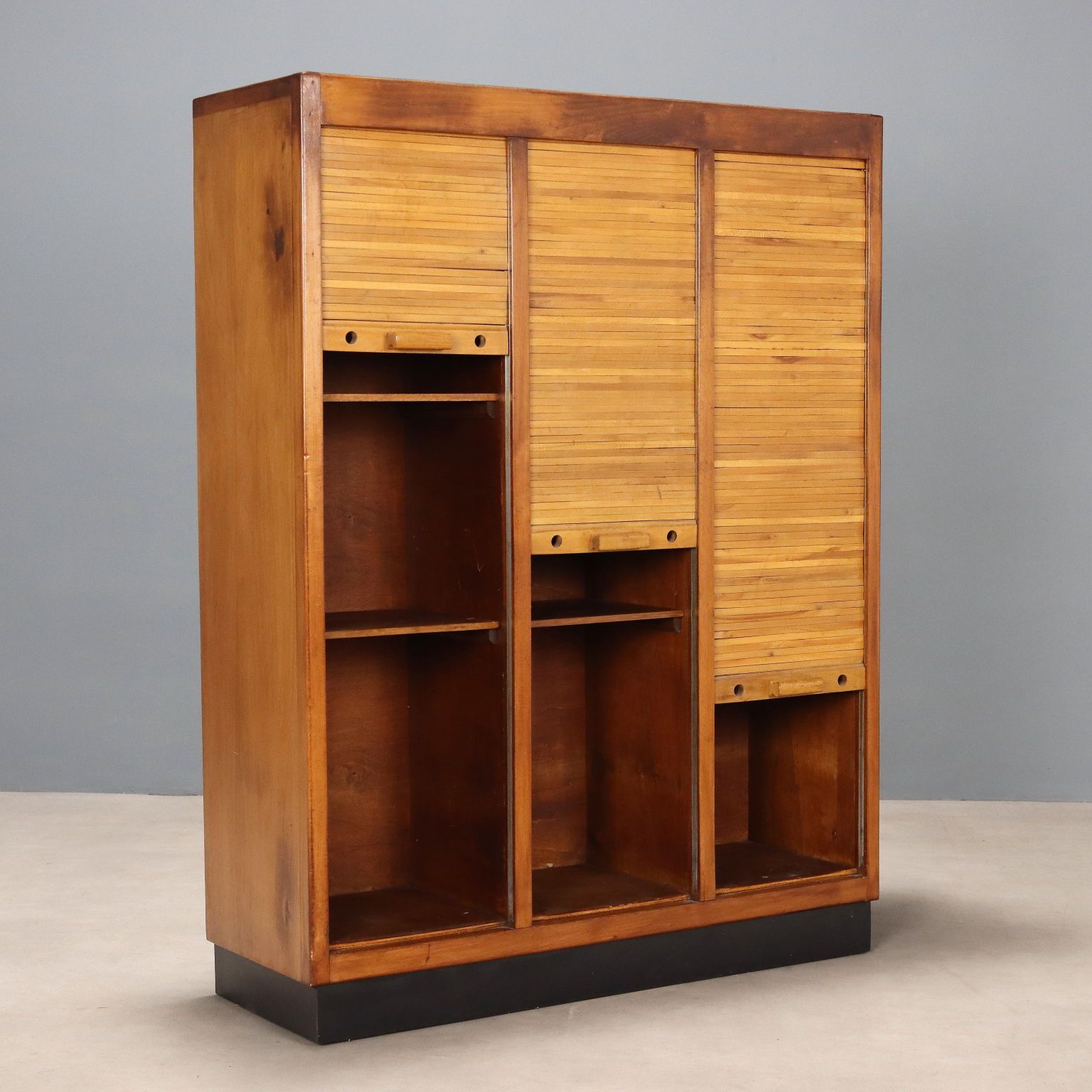 Vintage Cabinet Laminate Walnut Veneer Design Italy 1950s photo Furniture