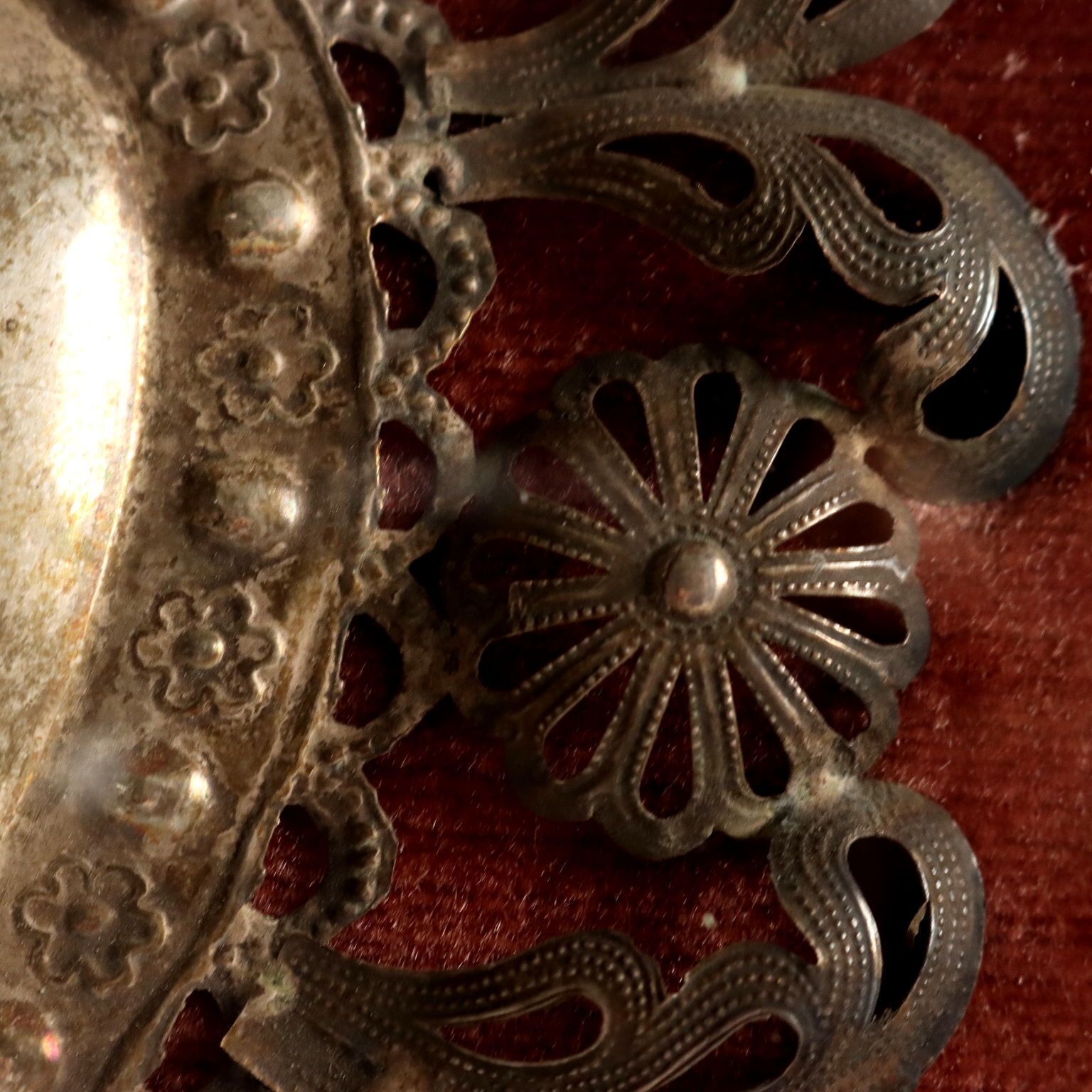The Sacred Heart Silver Ex Voto Glass Italy XX Century photo vinterior