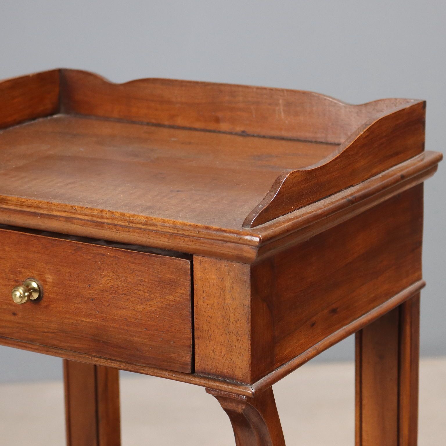 Antique Bedside Tables Walnut With Drawer Italy XIX Century photo 810.0
