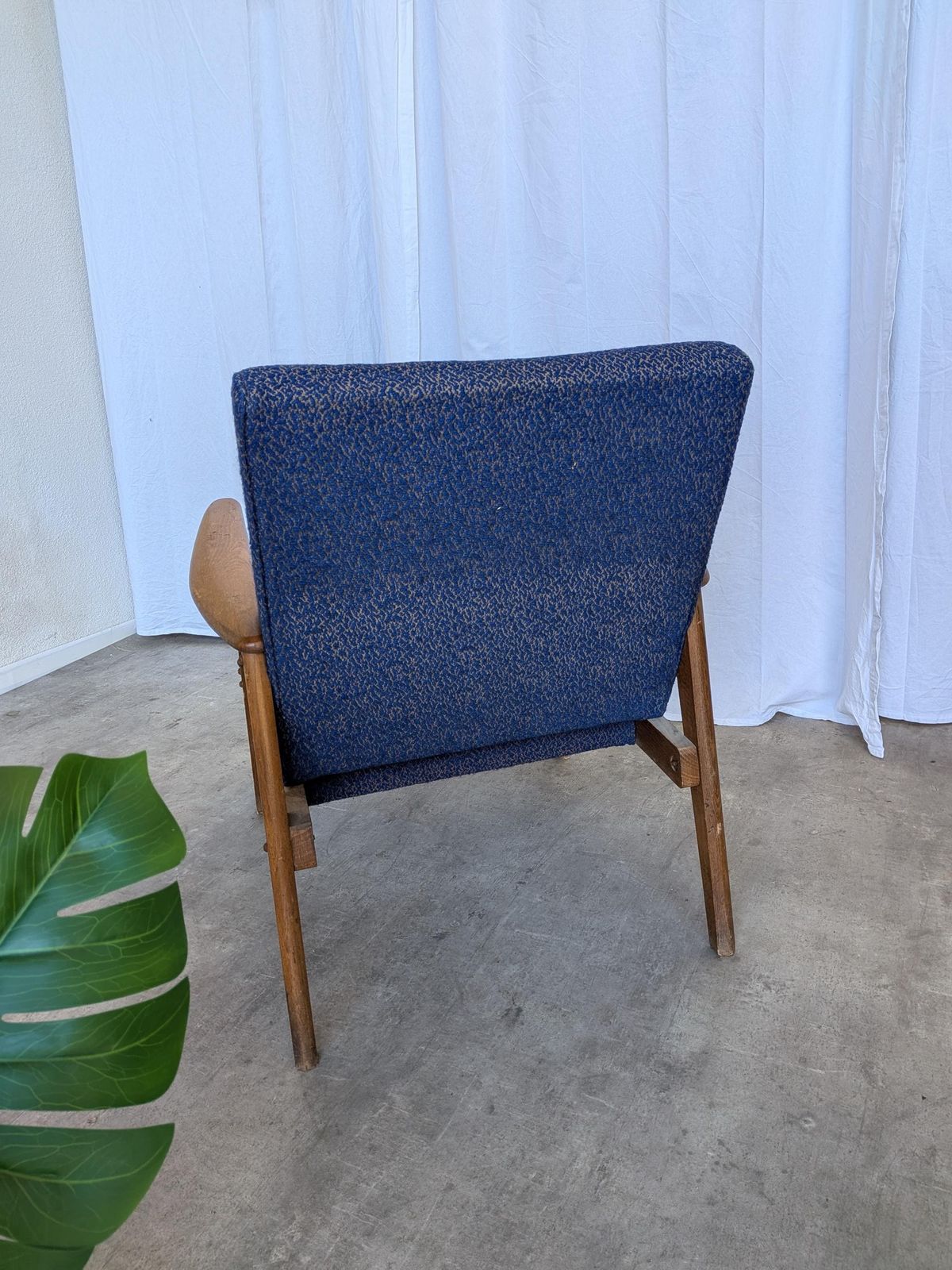 Vintage Royal Blue Armchair: Mid Century Modern Lounge Chair photo vinterior