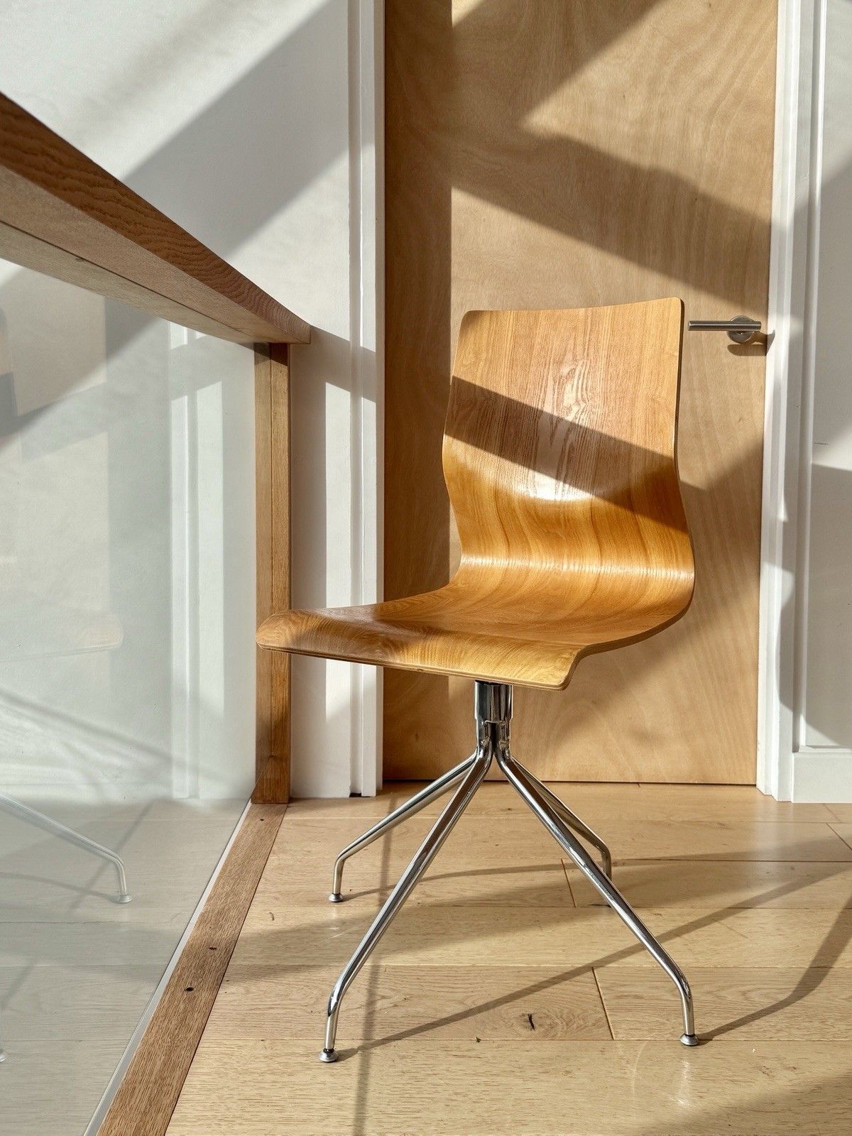 photo buy Mid Century Style Side Occasional Desk Swivel Chair Danish Scandi Retro