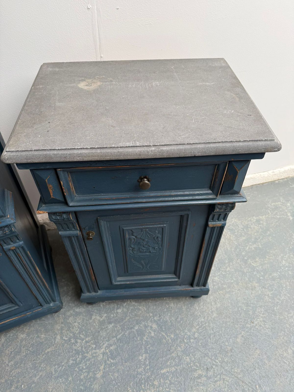 A Genuine Pair Of Original Hungarian Antique Pine & Oak Marble Bedside Cabinets photo buy