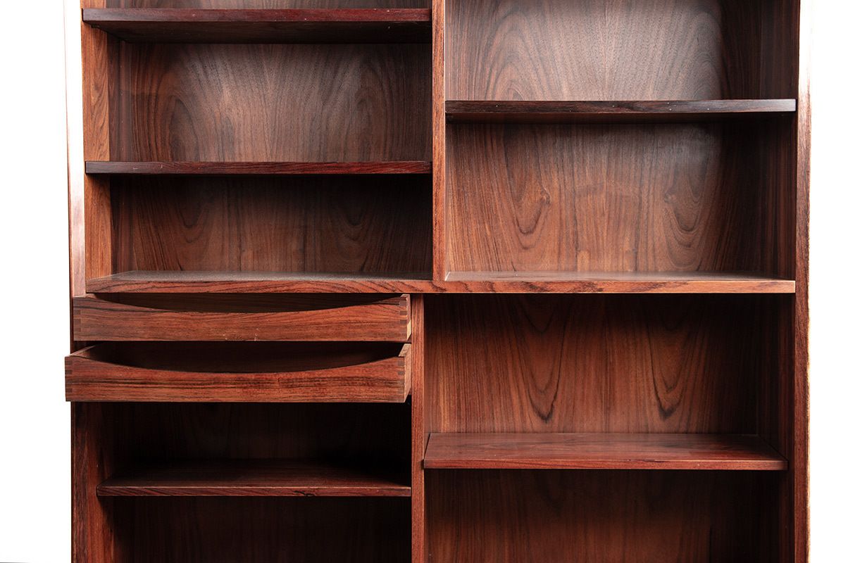Shelf And Bar Unit, Danish, In Rosewood And Brass, By Erik Brouer For Brouer’s Mobelfabrik 1960. photo buy