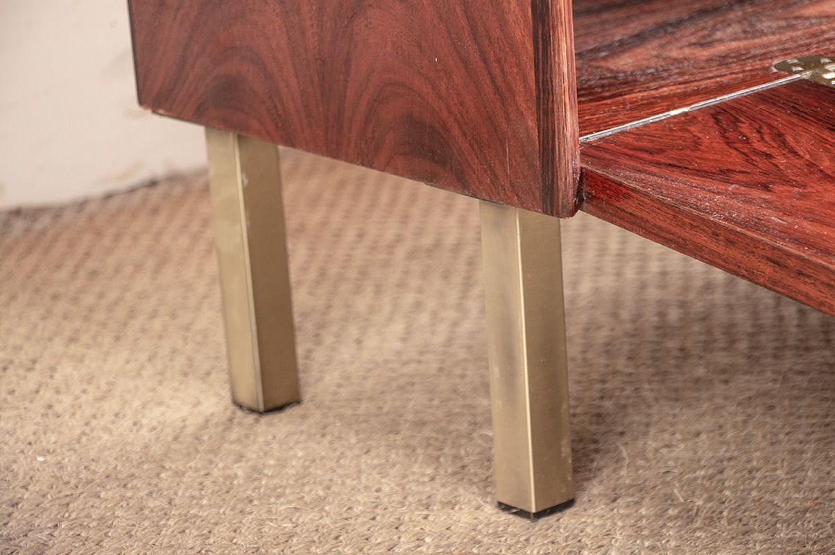 photo for sale Shelf And Bar Unit, Danish, In Rosewood And Brass, By Erik Brouer For Brouer’s Mobelfabrik 1960.