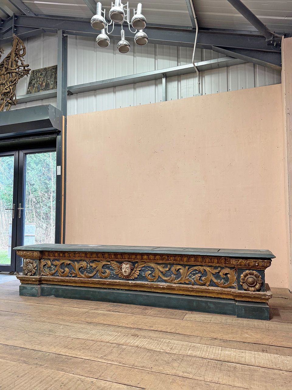 Beautiful Painted Bench, 1800s photo furniture