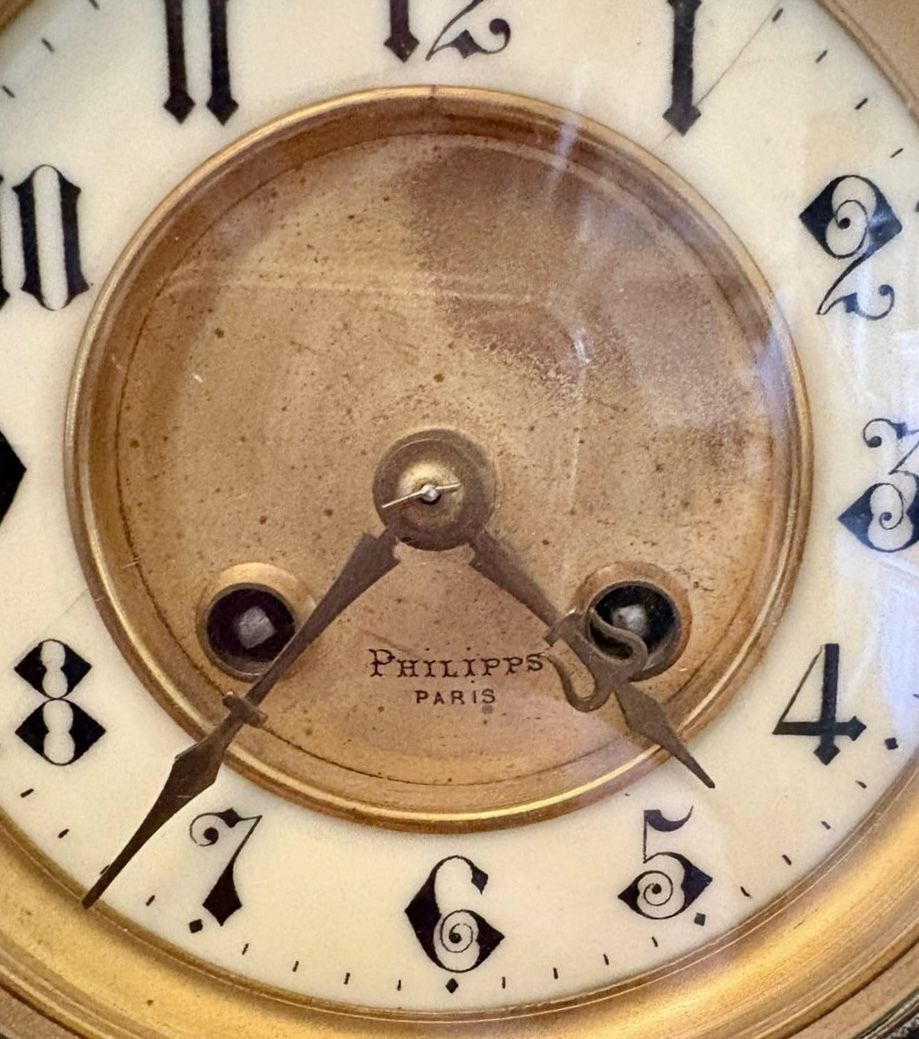 Antique Exceptional Large 19th Century Marble Mantel Clock By Philippes Paris – 8 Day Movement photo for sale